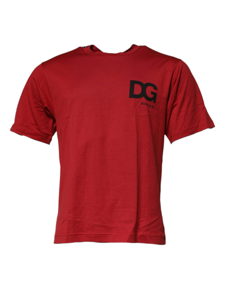Dolce &amp; Gabbana Sample Sale Dolce &amp; Gabbana Red DG Logo Cotton Crew Neck T-shirt - | Designer outlet
