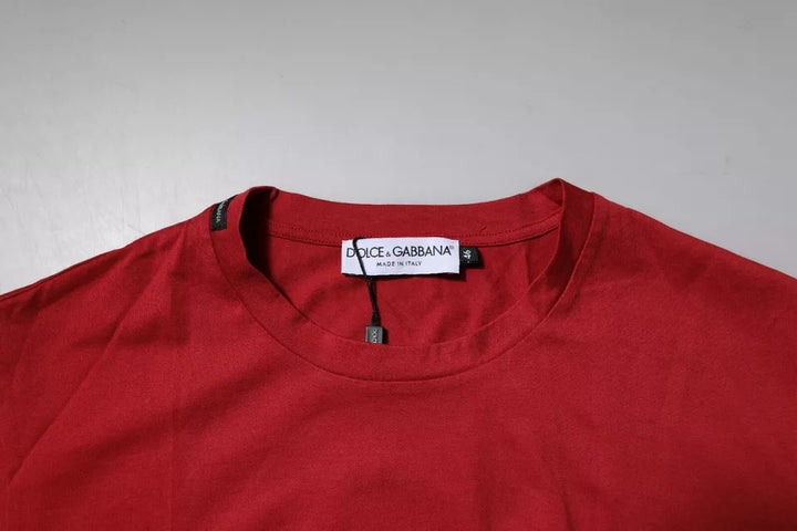 Dolce &amp; Gabbana Sample Sale Dolce &amp; Gabbana Red DG Logo Cotton Crew Neck T-shirt - | Designer outlet