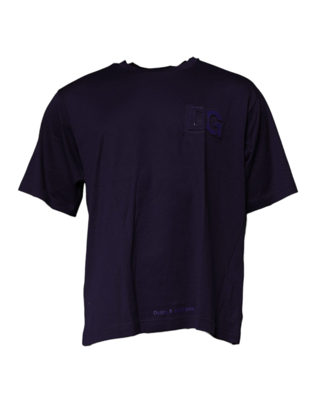 Dolce &amp; Gabbana Sample Sale Dolce &amp; Gabbana Navy Blue DG Logo Cotton Crew Neck T-shirt - | Designer outlet