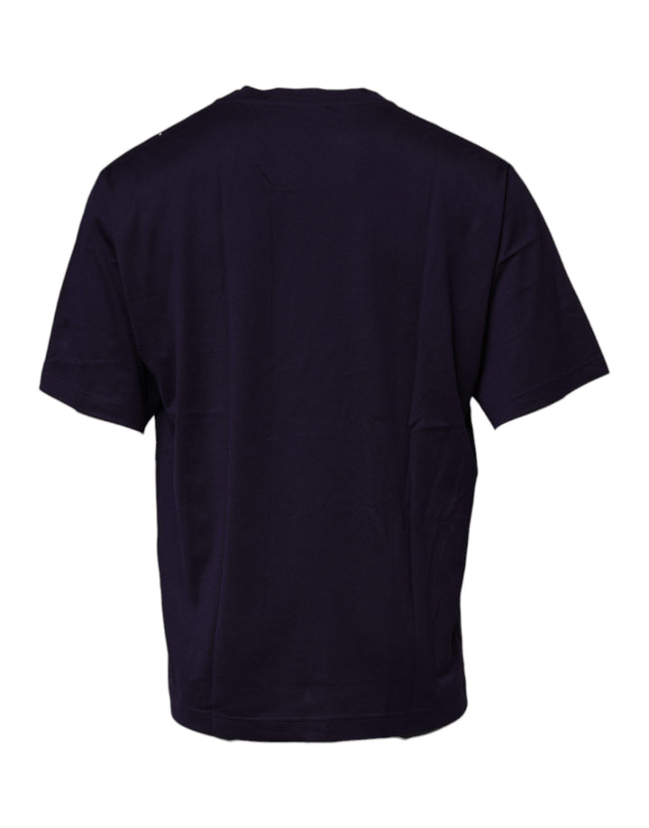 Dolce &amp; Gabbana Sample Sale Dolce &amp; Gabbana Navy Blue DG Logo Cotton Crew Neck T-shirt - | Designer outlet