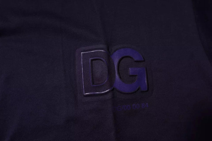 Dolce &amp; Gabbana Sample Sale Dolce &amp; Gabbana Navy Blue DG Logo Cotton Crew Neck T-shirt - | Designer outlet