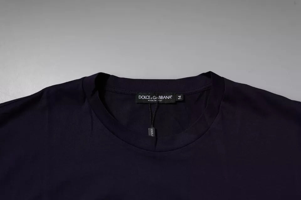 Dolce &amp; Gabbana Sample Sale Dolce &amp; Gabbana Navy Blue DG Logo Cotton Crew Neck T-shirt - | Designer outlet