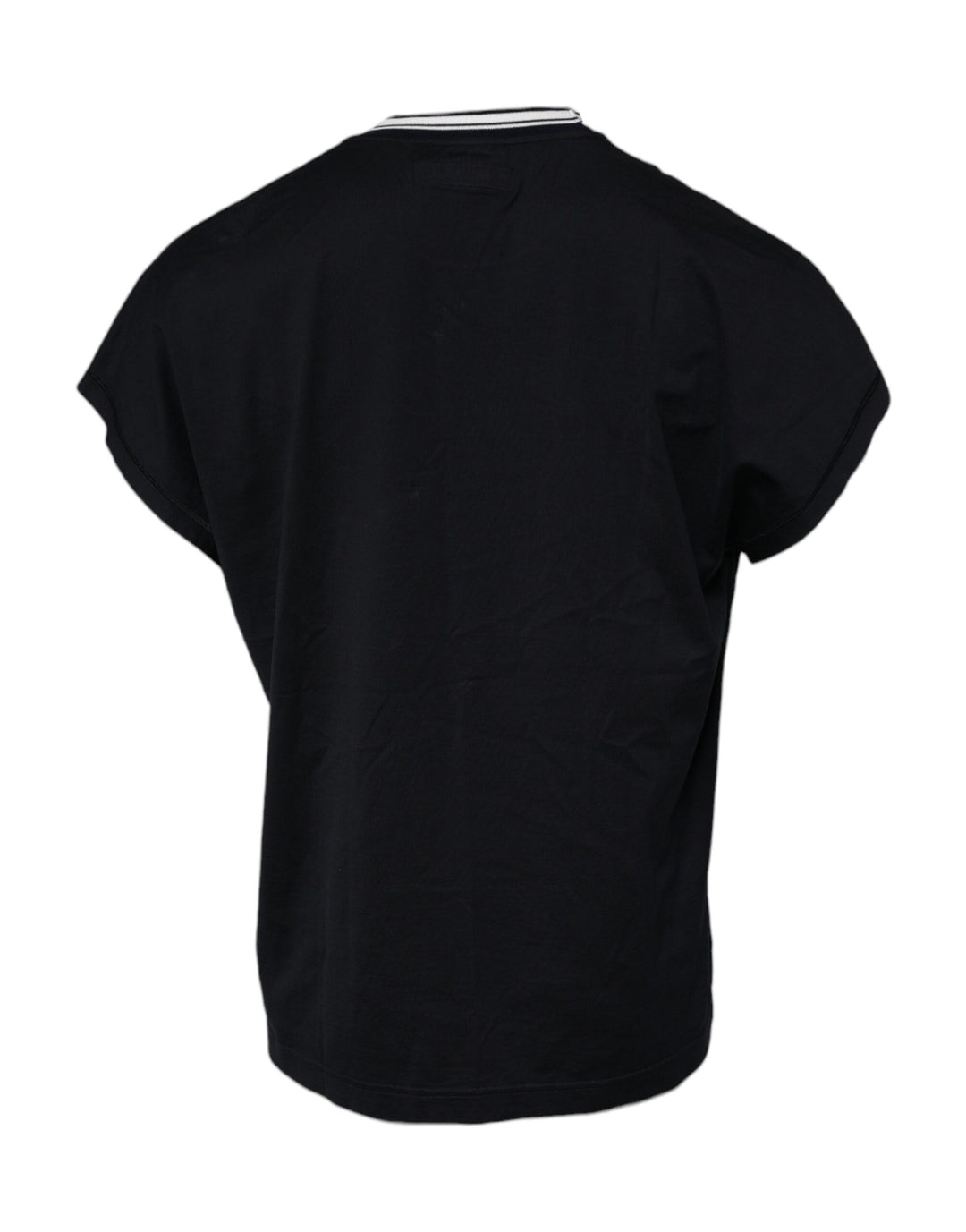 Dolce &amp; Gabbana Dark Blue Logo Crown Cotton Crew Neck T-shirt by Dolce &amp; Gabbana outlet now on sale