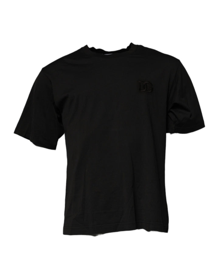 Dolce &amp; Gabbana Sample Sale Dolce &amp; Gabbana Black DG Logo Cotton Crew Neck T-shirt - | Designer outlet