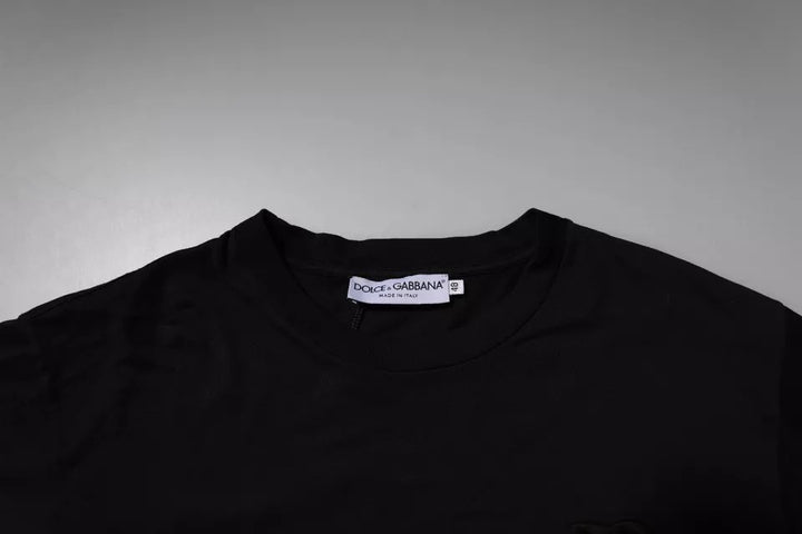 Dolce &amp; Gabbana Sample Sale Dolce &amp; Gabbana Black DG Logo Cotton Crew Neck T-shirt - | Designer outlet