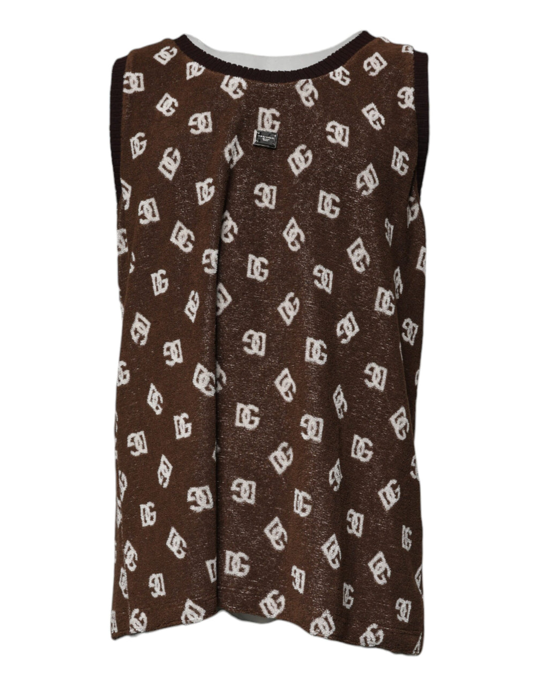 Dolce &amp; Gabbana Sample Sale Dolce &amp; Gabbana Brown Logo Monogram Cotton Crew Neck T-shirt - | Designer outlet