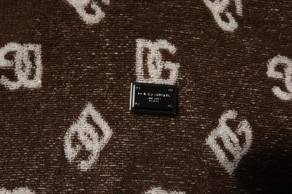 Dolce &amp; Gabbana Sample Sale Dolce &amp; Gabbana Brown Logo Monogram Cotton Crew Neck T-shirt - | Designer outlet