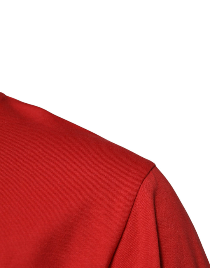 Dolce &amp; Gabbana Sample Sale Dolce &amp; Gabbana Red DG Logo Patch Cotton Crew Neck T-shirt - | Designer outlet