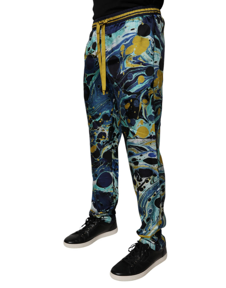 Dolce &amp; Gabbana Sample Sale Dolce &amp; Gabbana Multicolor Marble Print Jogger Sweatpants Pants - | Designer outlet