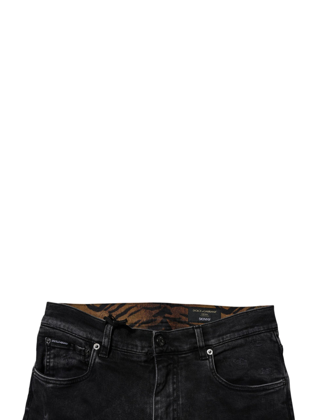 Dolce &amp; Gabbana Sample Sale Dolce &amp; Gabbana Black Tattered Cotton Skinny Men Denim Jeans - | Designer outlet