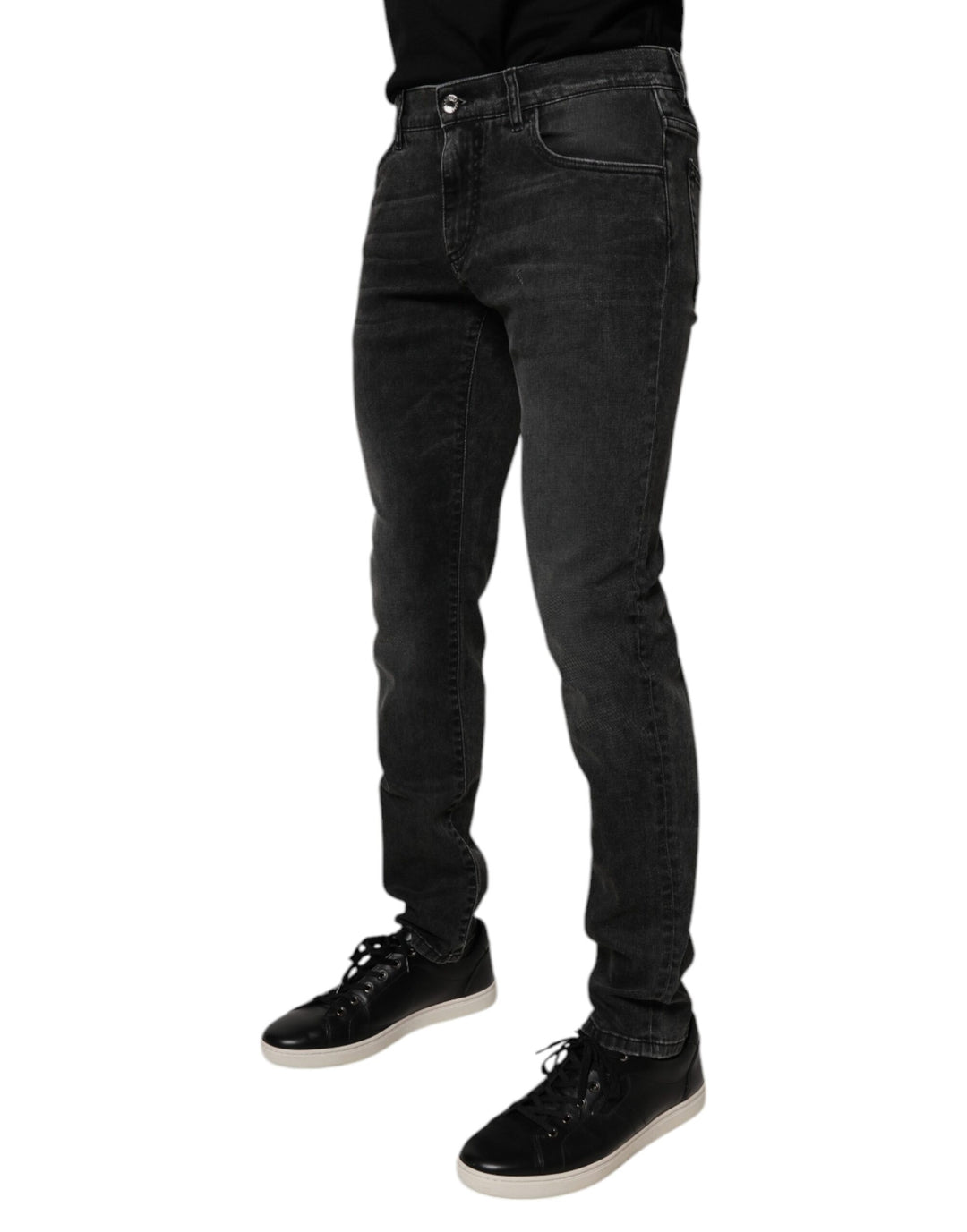 Dolce &amp; Gabbana Sample Sale Dolce &amp; Gabbana Black Cotton Stretch Skinny Men Denim Jeans - | Designer outlet
