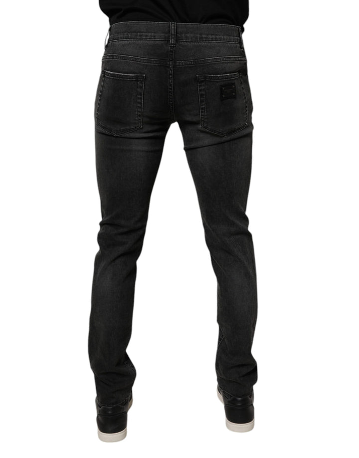 Dolce &amp; Gabbana Sample Sale Dolce &amp; Gabbana Black Cotton Stretch Skinny Men Denim Jeans - | Designer outlet