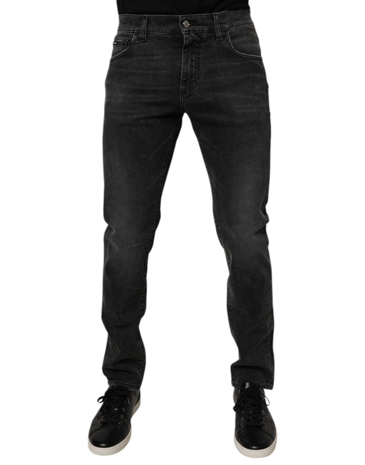 Dolce &amp; Gabbana Sample Sale Dolce &amp; Gabbana Black Cotton Stretch Skinny Men Denim Jeans - | Designer outlet