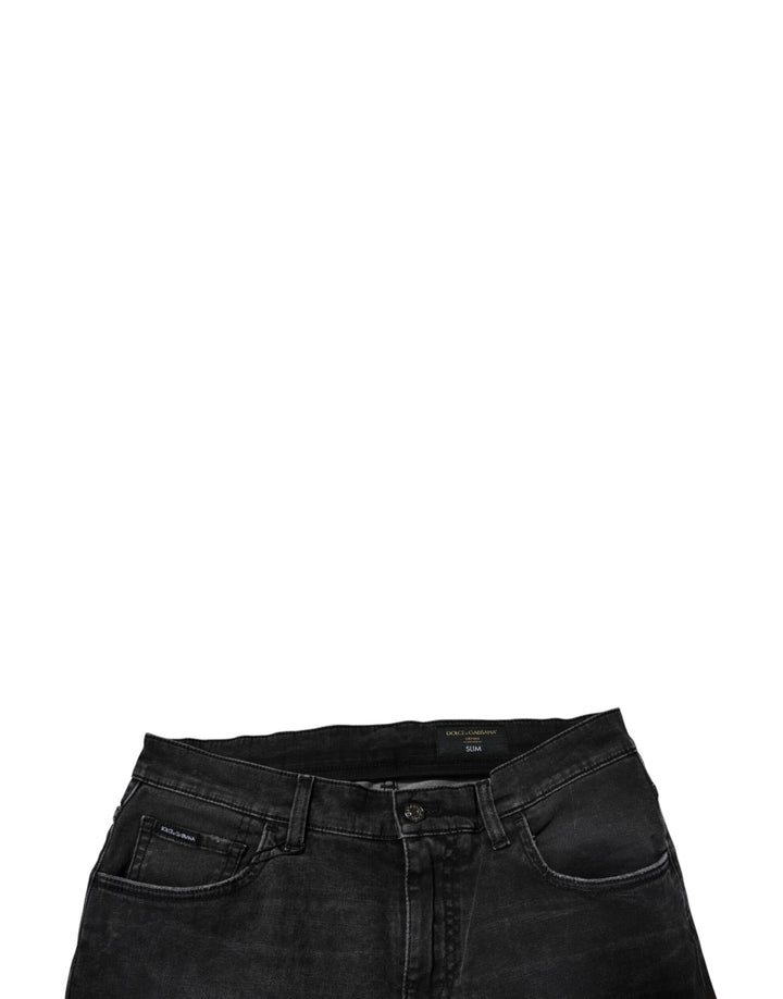 Dolce &amp; Gabbana Sample Sale Dolce &amp; Gabbana Black Cotton Stretch Skinny Men Denim Jeans - | Designer outlet