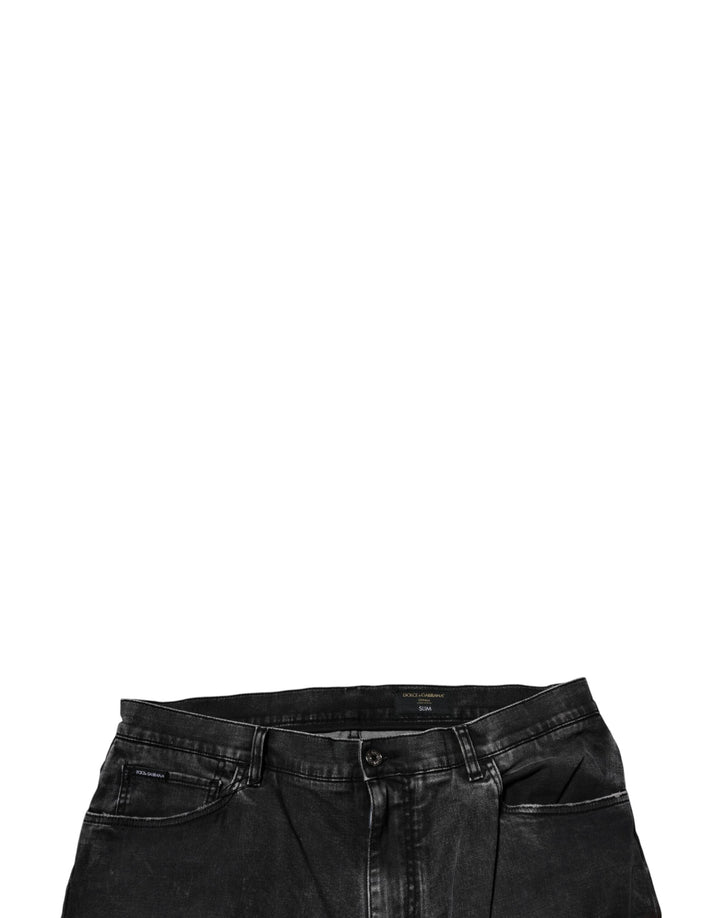 Dolce &amp; Gabbana Sample Sale Dolce &amp; Gabbana Black Cotton Stretch Skinny Men Denim Jeans - | Designer outlet