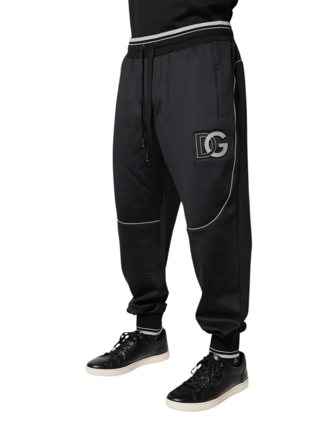 Dolce &amp; Gabbana Black Polyester Logo Jogger Pants by Dolce &amp; Gabbana outlet now on sale
