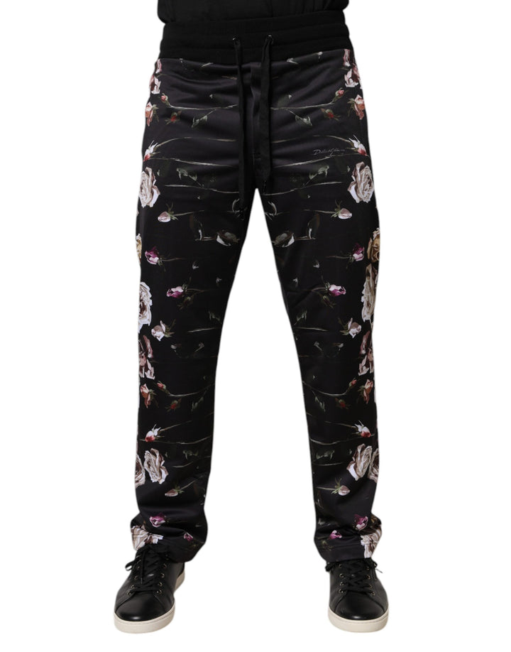 Dolce &amp; Gabbana Black Floral Polyester Jogger Pants by Dolce &amp; Gabbana outlet now on sale