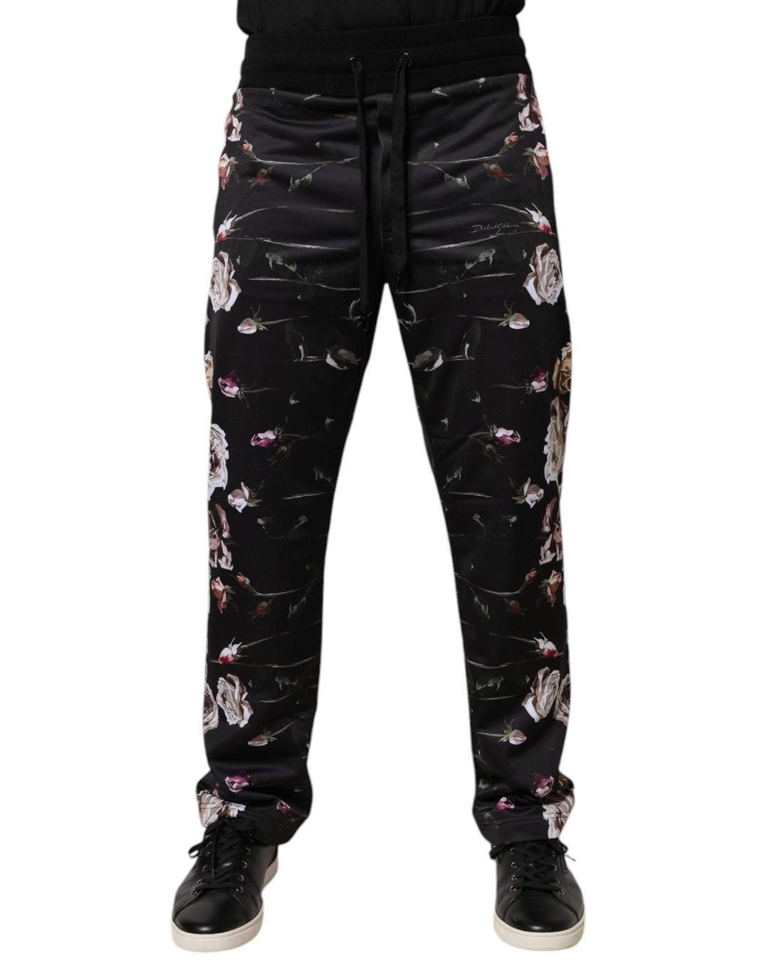 Dolce &amp; Gabbana Black Floral Polyester Jogger Pants by Dolce &amp; Gabbana outlet now on sale