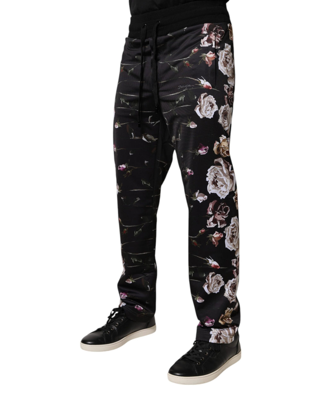 Dolce &amp; Gabbana Black Floral Polyester Jogger Pants by Dolce &amp; Gabbana outlet now on sale