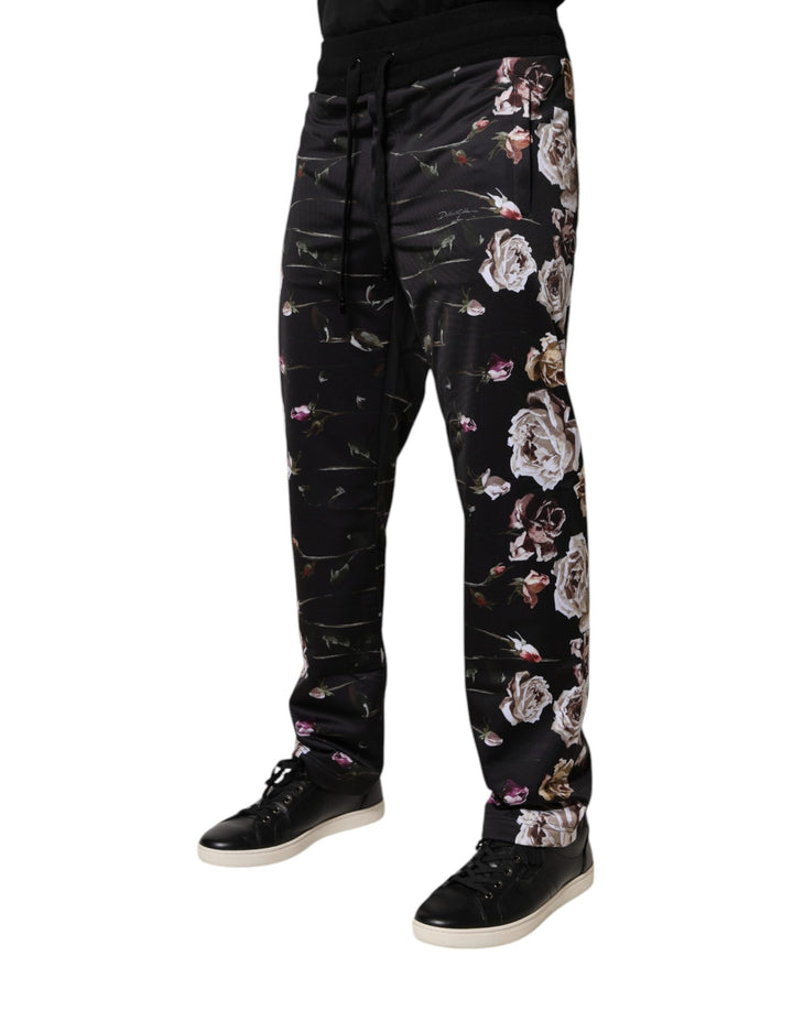 Dolce &amp; Gabbana Black Floral Polyester Jogger Pants by Dolce &amp; Gabbana outlet now on sale