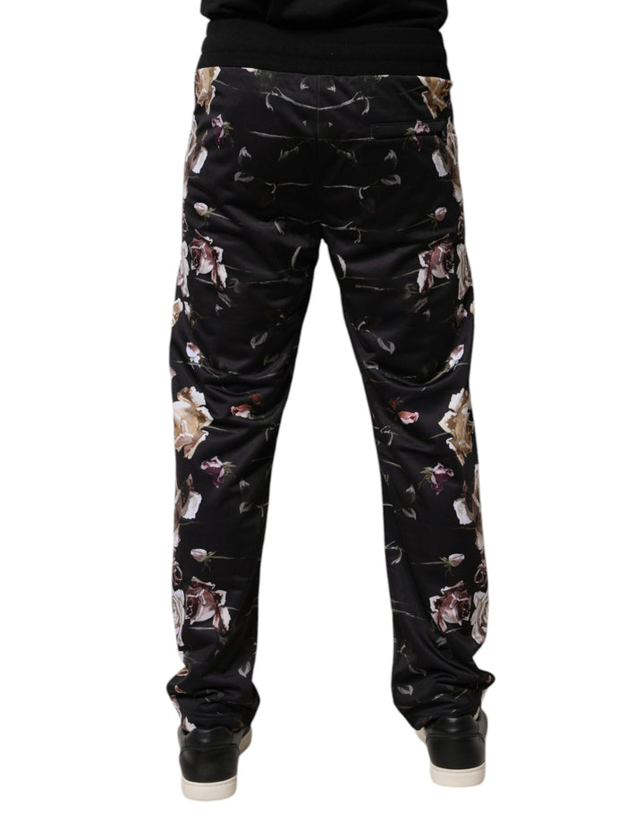 Dolce &amp; Gabbana Black Floral Polyester Jogger Pants by Dolce &amp; Gabbana outlet now on sale