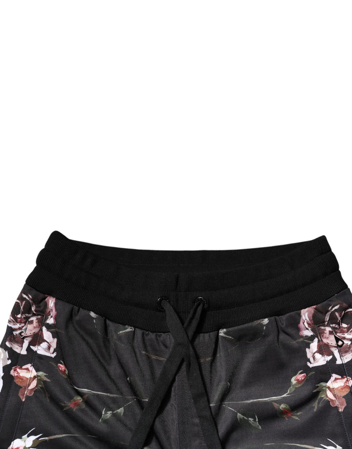 Dolce &amp; Gabbana Black Floral Polyester Jogger Pants by Dolce &amp; Gabbana outlet now on sale