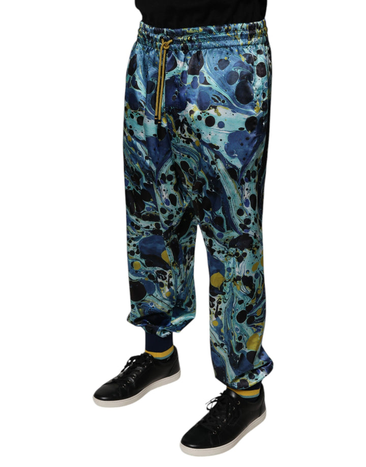 Dolce &amp; Gabbana Multicolor Marble Print Jogger Men Sweatpants Pants by Dolce &amp; Gabbana outlet now on sale