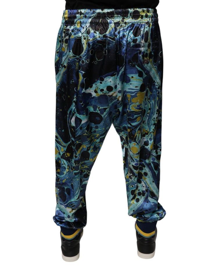 Dolce &amp; Gabbana Multicolor Marble Print Jogger Men Sweatpants Pants by Dolce &amp; Gabbana outlet now on sale