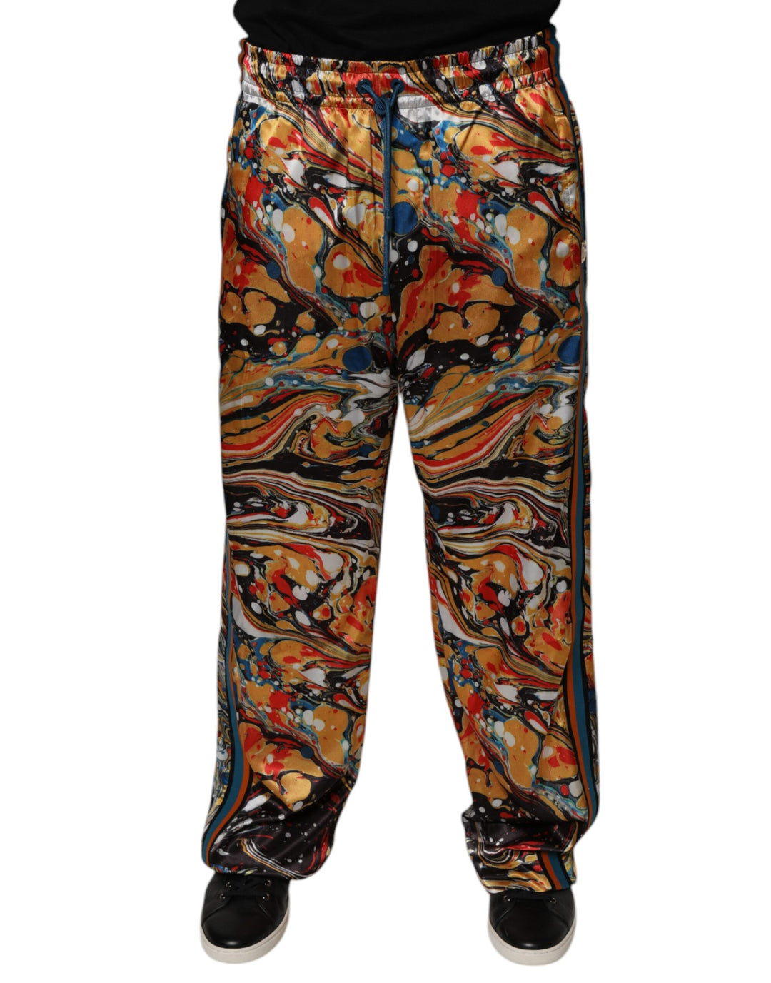 Dolce &amp; Gabbana Sample Sale Dolce &amp; Gabbana Multicolor Marble Satin Men Tracksuit Pants - | Designer outlet