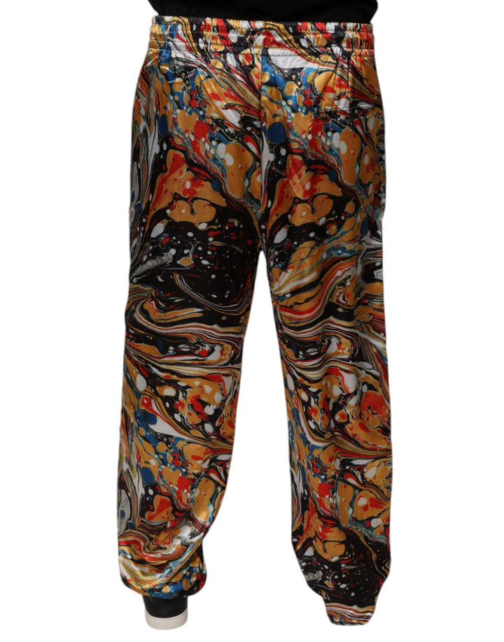 Dolce &amp; Gabbana Sample Sale Dolce &amp; Gabbana Multicolor Marble Satin Men Tracksuit Pants - | Designer outlet