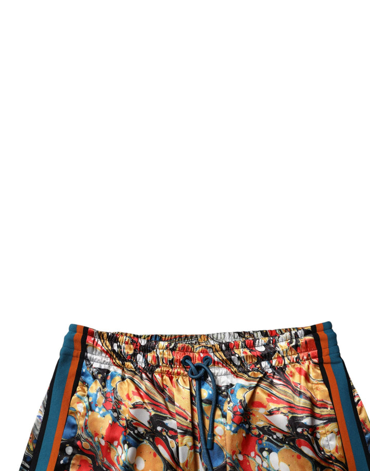 Dolce &amp; Gabbana Sample Sale Dolce &amp; Gabbana Multicolor Marble Satin Men Tracksuit Pants - | Designer outlet
