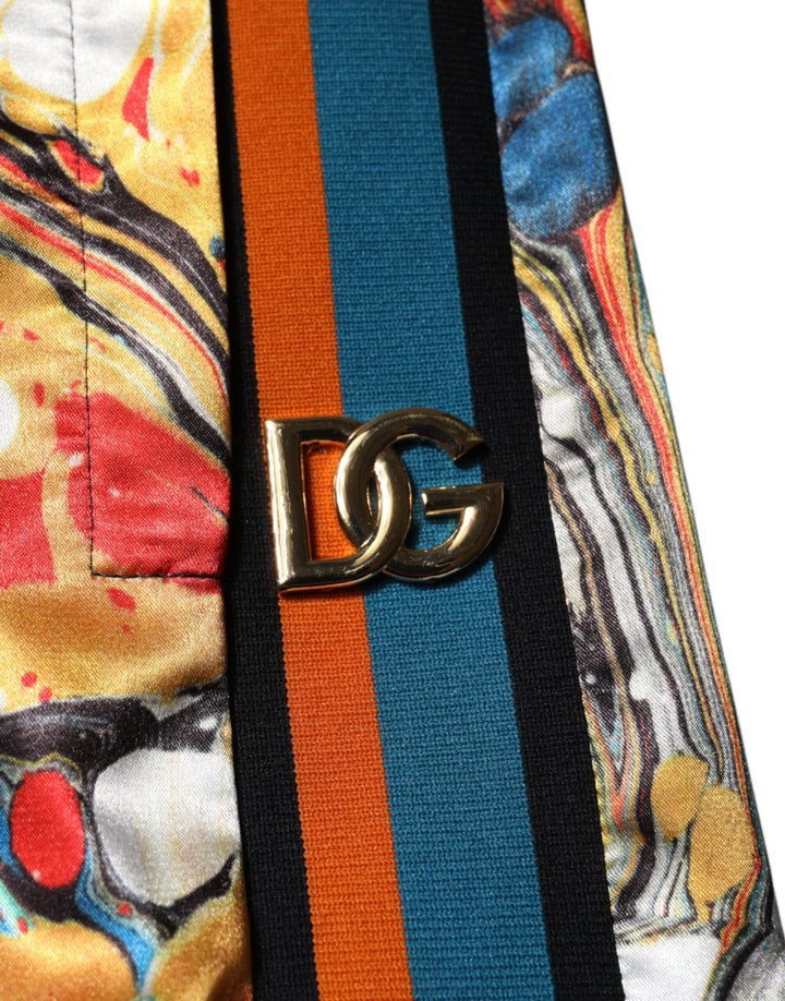 Dolce &amp; Gabbana Sample Sale Dolce &amp; Gabbana Multicolor Marble Satin Men Tracksuit Pants - | Designer outlet
