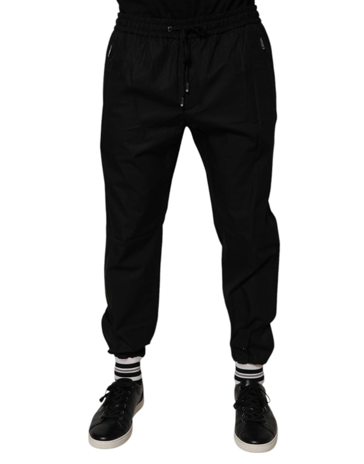 Dolce &amp; Gabbana Sample Sale Dolce &amp; Gabbana Black Cotton Men Jogger Sweatpants Pants - | Designer outlet