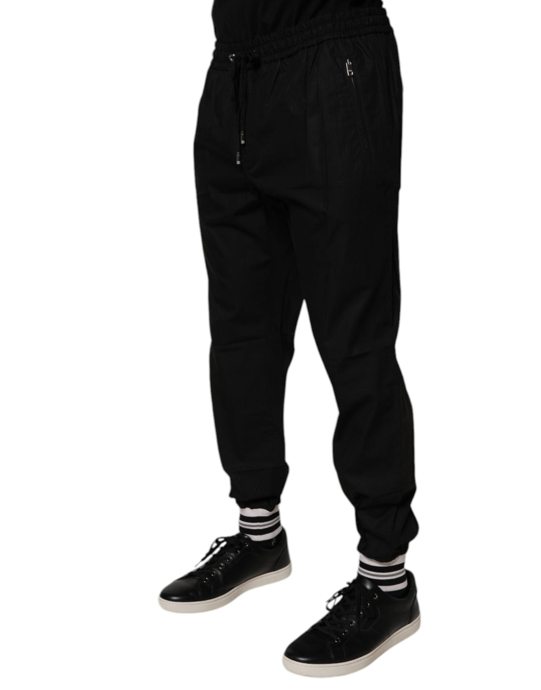 Dolce &amp; Gabbana Sample Sale Dolce &amp; Gabbana Black Cotton Men Jogger Sweatpants Pants - | Designer outlet
