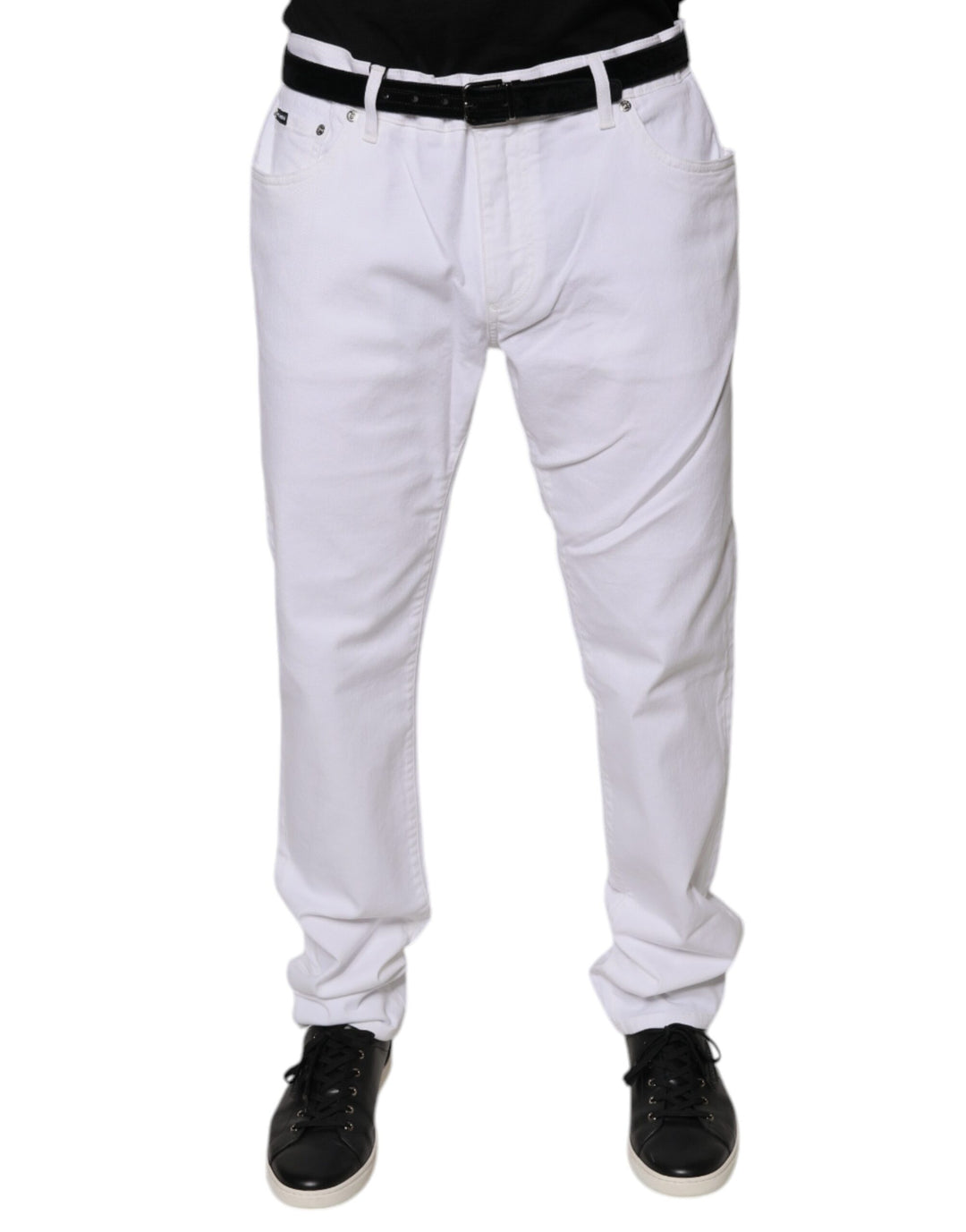 Dolce &amp; Gabbana Sample Sale Dolce &amp; Gabbana White Cotton Stretch Skinny Men Denim Jeans - | Designer outlet