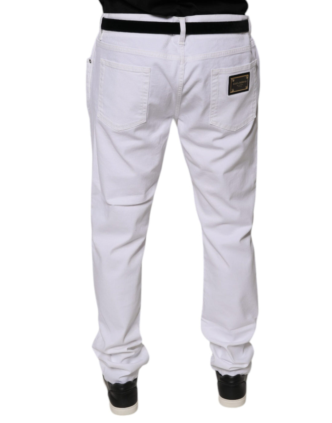 Dolce &amp; Gabbana Sample Sale Dolce &amp; Gabbana White Cotton Stretch Skinny Men Denim Jeans - | Designer outlet