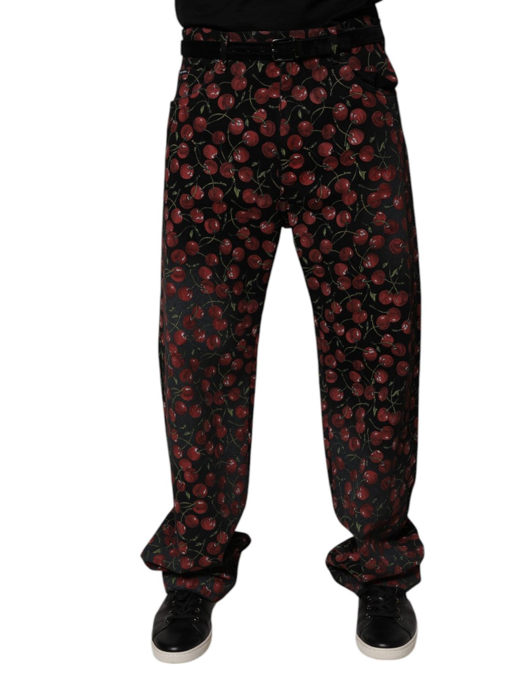 Dolce &amp; Gabbana Sample Sale Dolce &amp; Gabbana Black Cherry Cotton Straight Men Denim Jeans - | Designer outlet