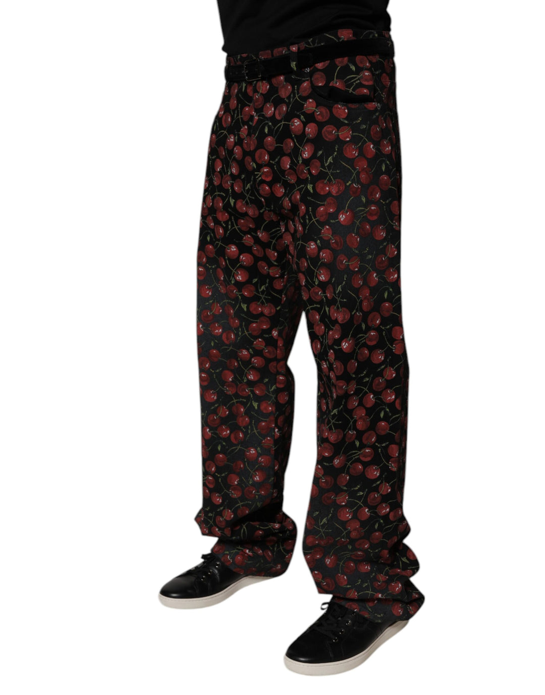 Dolce &amp; Gabbana Sample Sale Dolce &amp; Gabbana Black Cherry Cotton Straight Men Denim Jeans - | Designer outlet