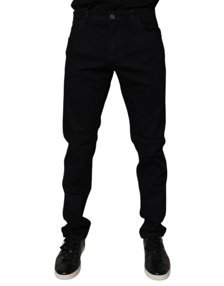 Dolce &amp; Gabbana Sample Sale Dolce &amp; Gabbana Black Cotton Stretch Slim Fit Men Denim Jeans - | Designer outlet