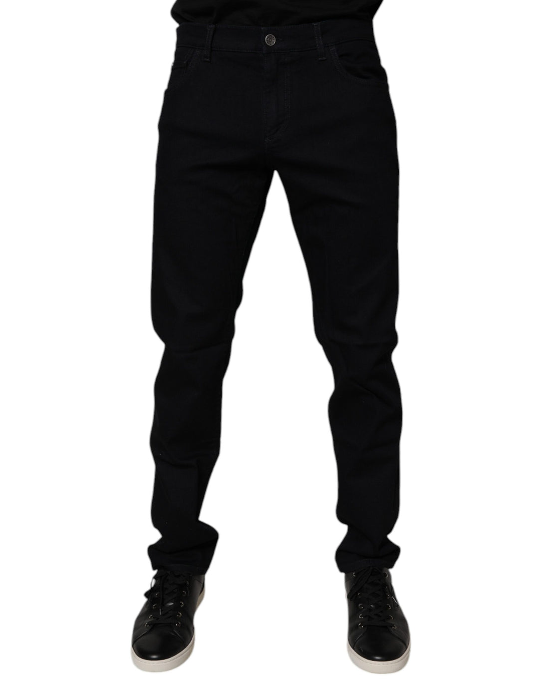 Dolce &amp; Gabbana Sample Sale Dolce &amp; Gabbana Black Cotton Stretch Slim Fit Men Denim Jeans - | Designer outlet