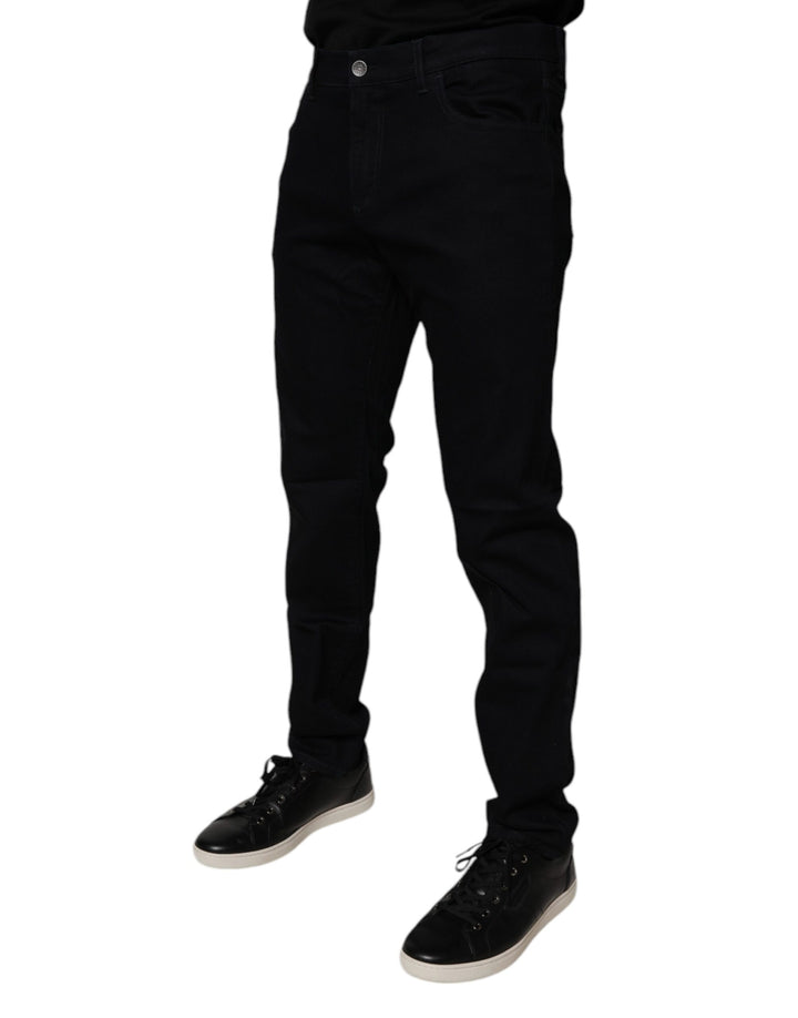 Dolce &amp; Gabbana Sample Sale Dolce &amp; Gabbana Black Cotton Stretch Slim Fit Men Denim Jeans - | Designer outlet