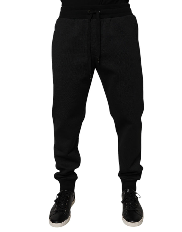 Dolce &amp; Gabbana Sample Sale Dolce &amp; Gabbana Black Polyester Men Jogger Sweatpants Pants - | Designer outlet