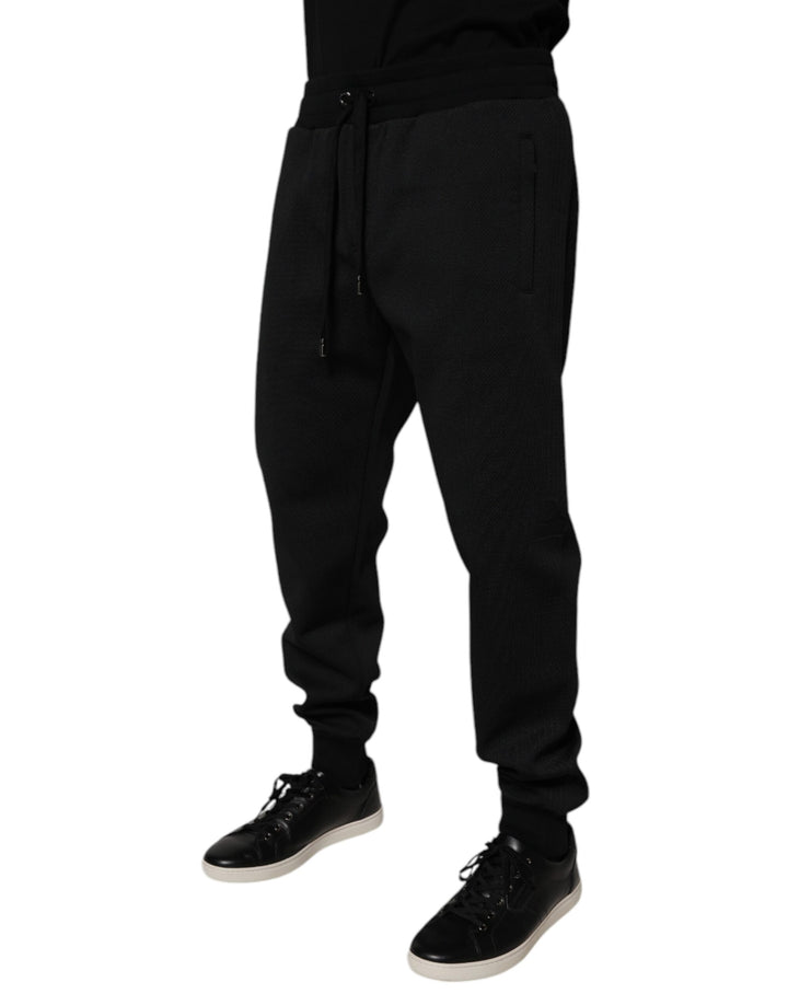 Dolce &amp; Gabbana Sample Sale Dolce &amp; Gabbana Black Polyester Men Jogger Sweatpants Pants - | Designer outlet