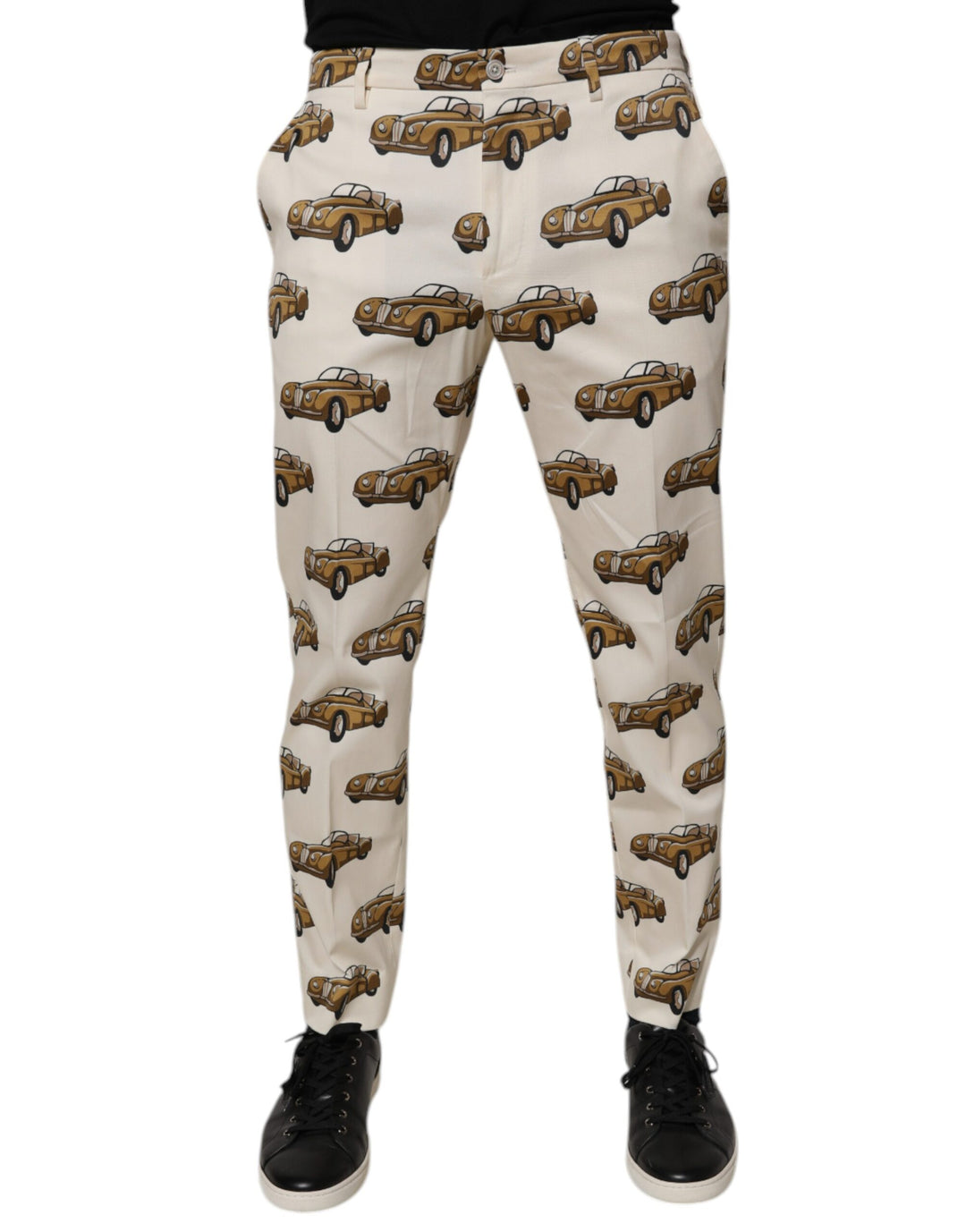 Dolce &amp; Gabbana Sample Sale Dolce &amp; Gabbana Off White Cars Cotton Skinny Men Denim Jeans - | Designer outlet