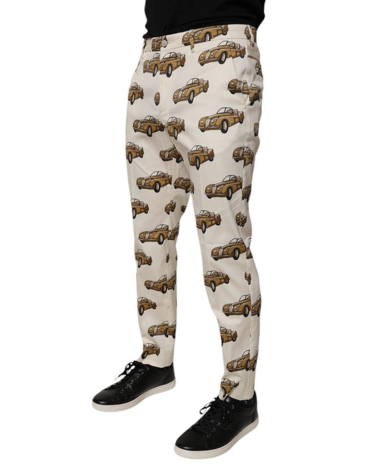 Dolce &amp; Gabbana Sample Sale Dolce &amp; Gabbana Off White Cars Cotton Skinny Men Denim Jeans - | Designer outlet