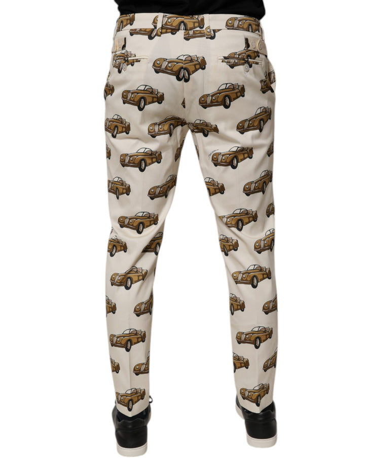 Dolce &amp; Gabbana Sample Sale Dolce &amp; Gabbana Off White Cars Cotton Skinny Men Denim Jeans - | Designer outlet