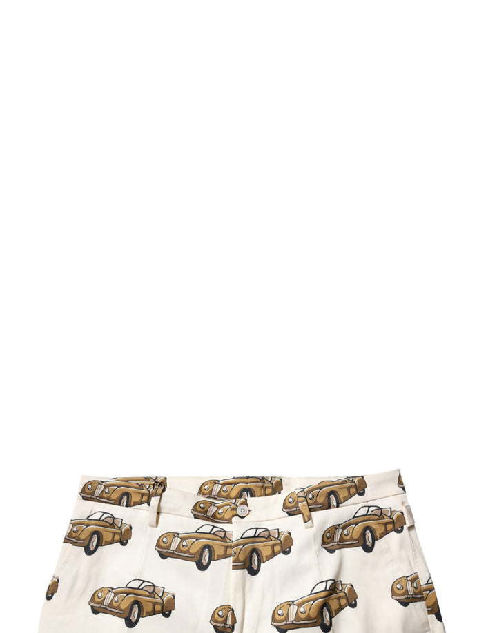 Dolce &amp; Gabbana Sample Sale Dolce &amp; Gabbana Off White Cars Cotton Skinny Men Denim Jeans - | Designer outlet