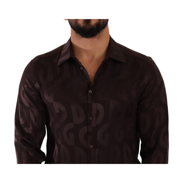 Dolce & Gabbana Bordeaux Silk Shirt