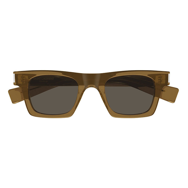 Saint Laurent Sunglasses Square Full Rim, Transparent Brown Frame and Brown Lens SL719005