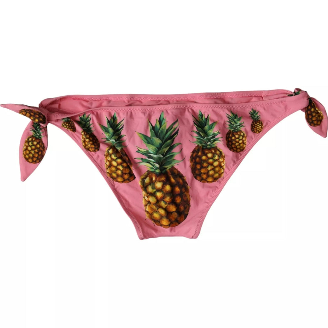 Dolce & Gabbana Pink Pineapple Swimsuit Bikini Bottom Swimwear